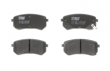 Купить GDB3370 TRW Тормозные колодки задние Hyundai i10 (1.0, 1.1, 1.2) с звуковым предупреждением износа